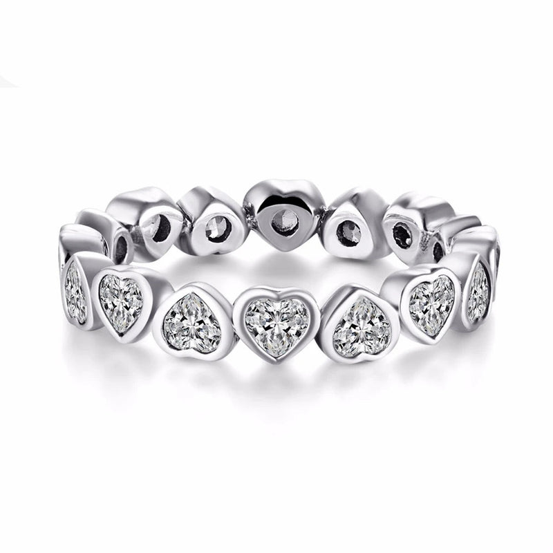 Anel Eternity Love em Prata 925 com Zircônias