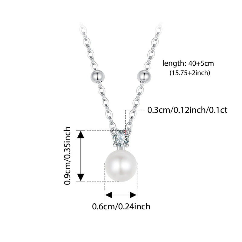 Conjunto Colar e 2 Brincos Gota – Moissanite 1CT e Pérola Natural em Prata 925