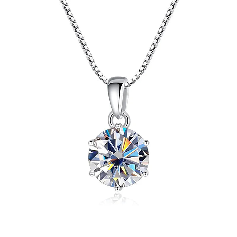 Colar com Pingente de Moissanite 1CT – Prata 925