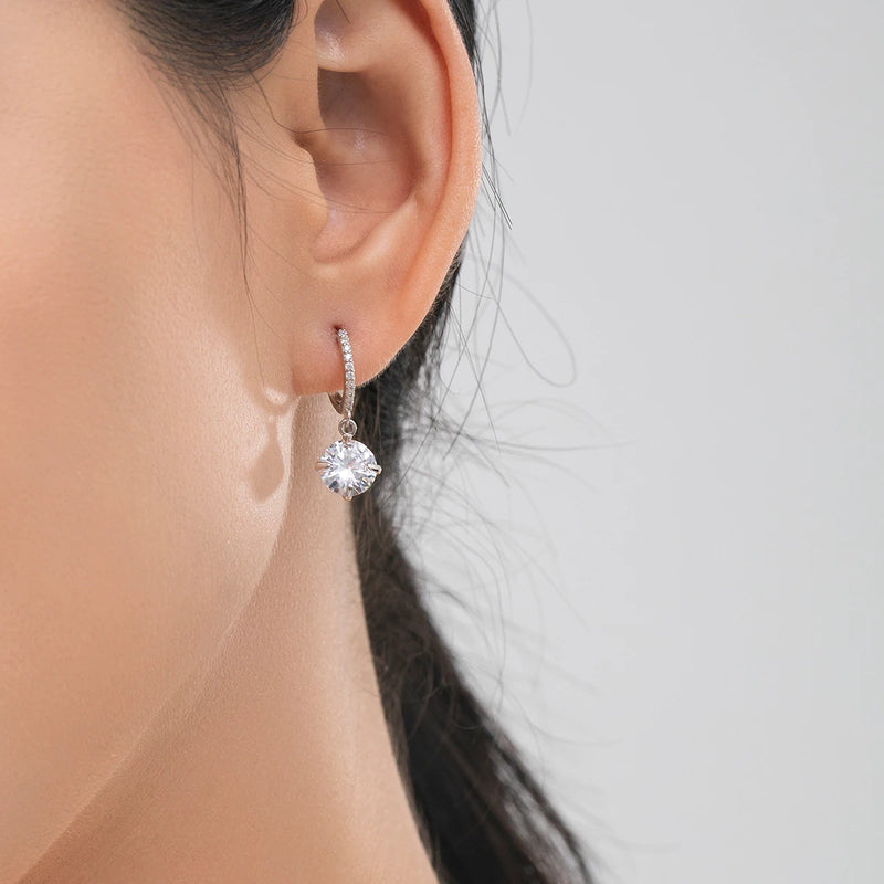 Brincos Argola com Zircônia de 4CT – Prata 925