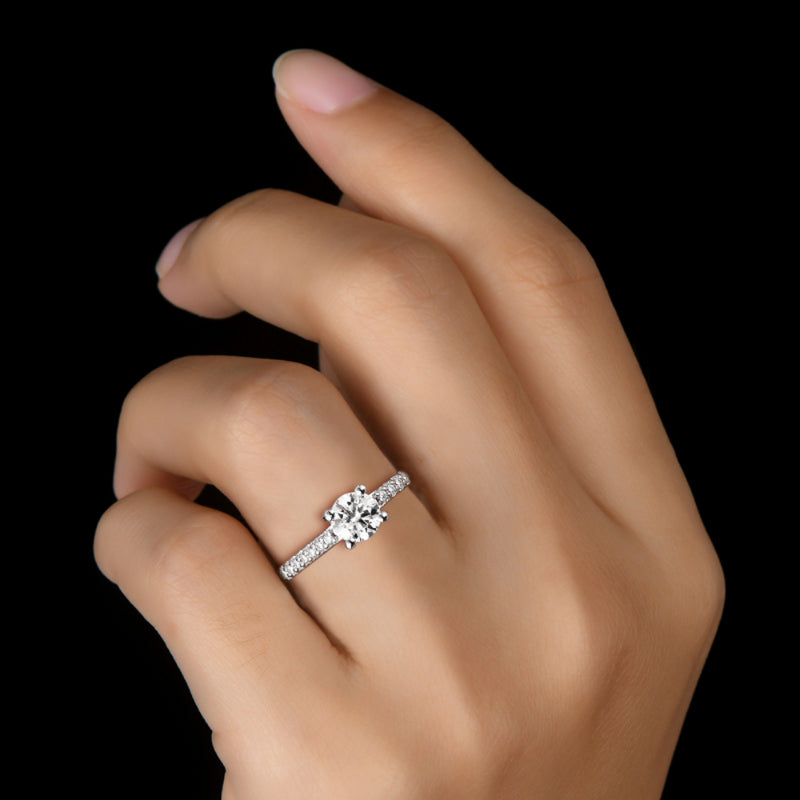 Anel Trumium com Moissanita de 0.5CT – Prata 925