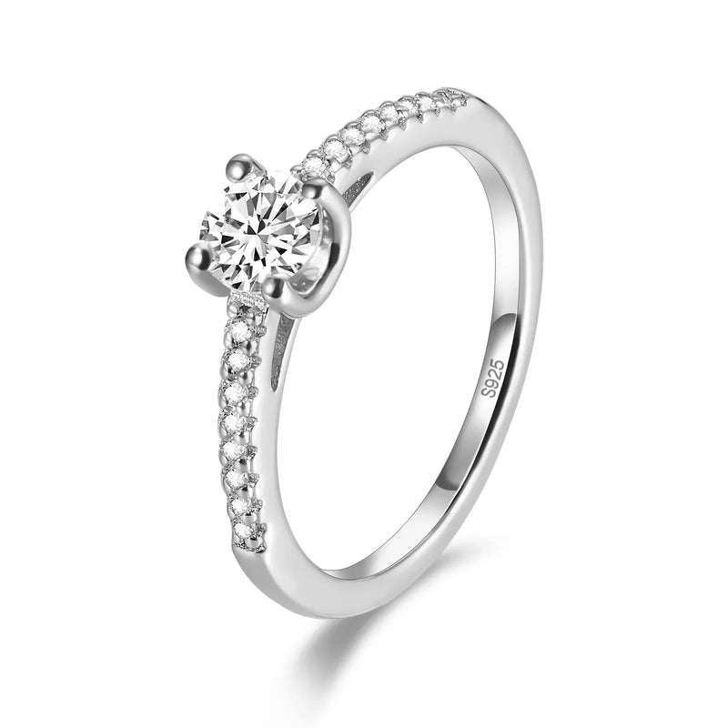 Anel Trumium com Moissanita de 0.5CT – Prata 925