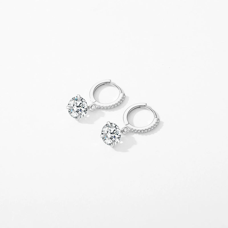 Brincos Argola com Zircônia de 4CT – Prata 925