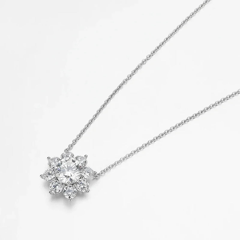 Conjunto de Joias em Prata 925 Girassol com Moissanita 2ct