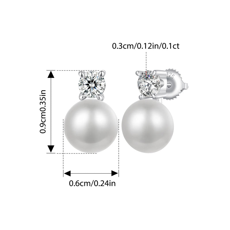 Conjunto Colar e 2 Brincos Gota – Moissanite 1CT e Pérola Natural em Prata 925