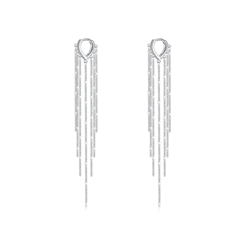 Brinco de Argola com Franja em prata 925