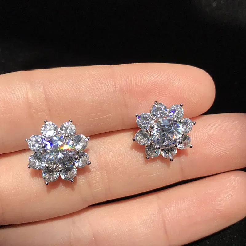 Conjunto de Joias em Prata 925 Girassol com Moissanita 2ct