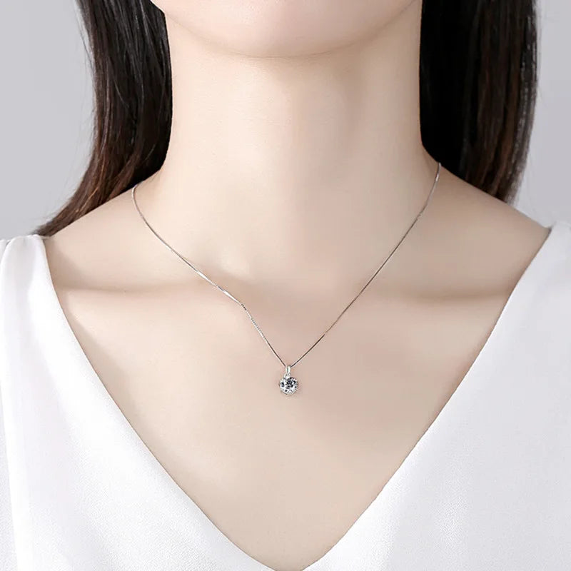 Colar com Pingente de Moissanite 1CT – Prata 925
