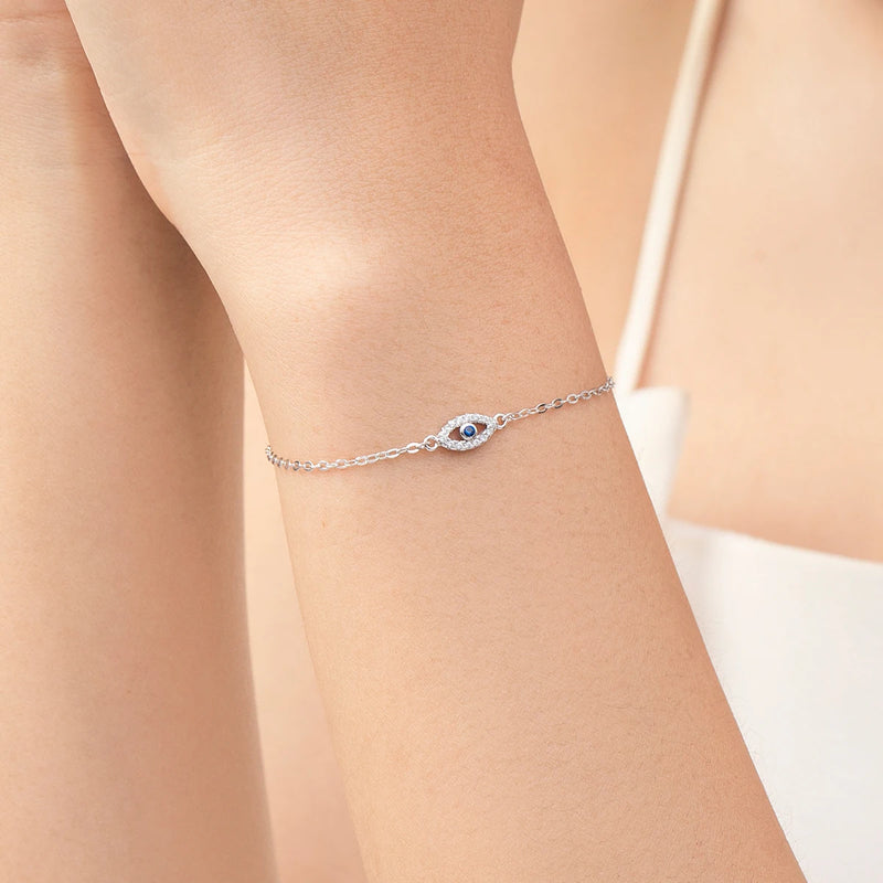Pulseira Olho Grego Minimalista – Prata 925