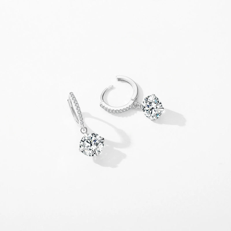 Brincos Argola com Zircônia de 4CT – Prata 925