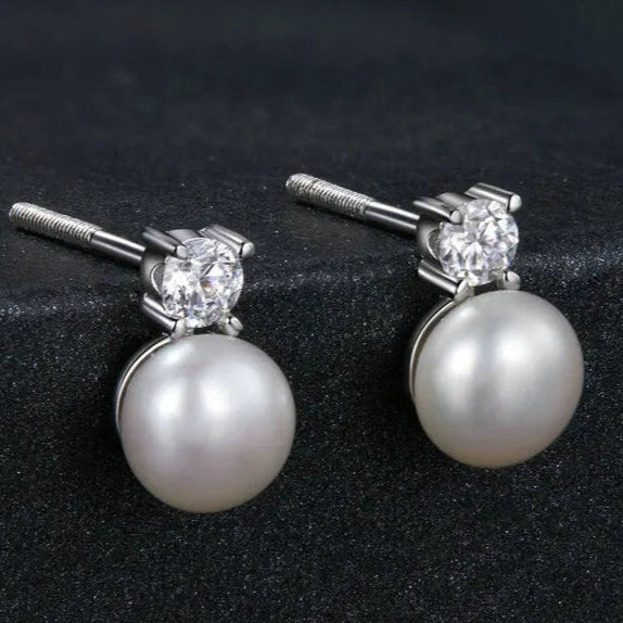 Brincos Gota – Moissanite 1CT e Pérola Natural em Prata 925