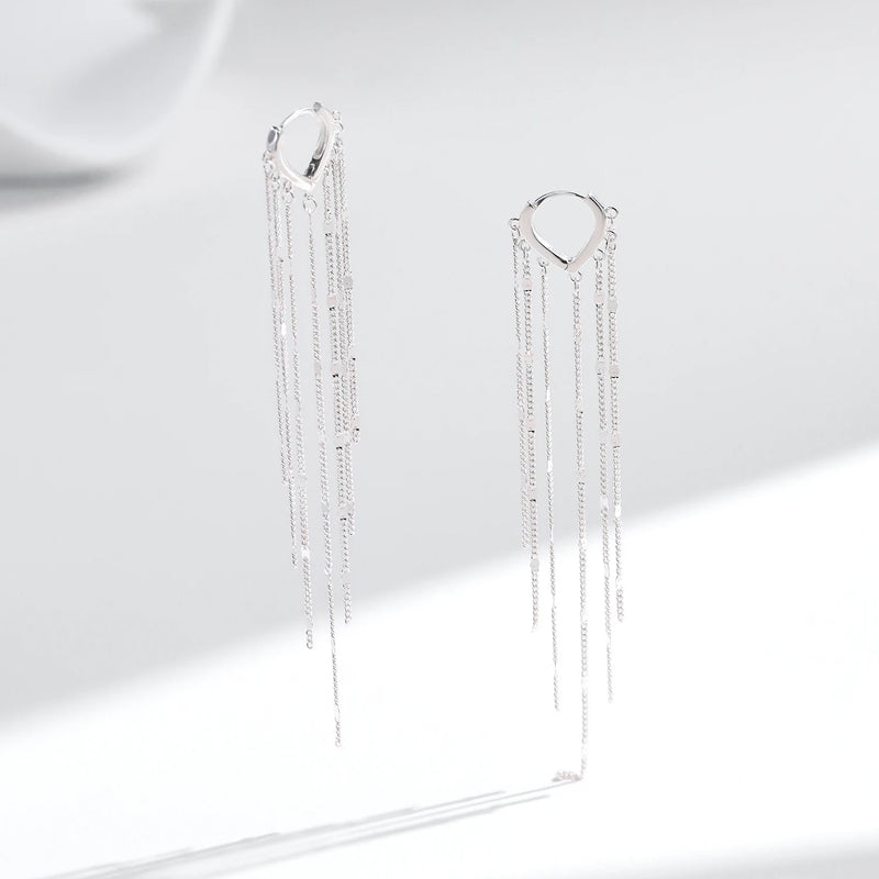 Brinco de Argola com Franja em prata 925
