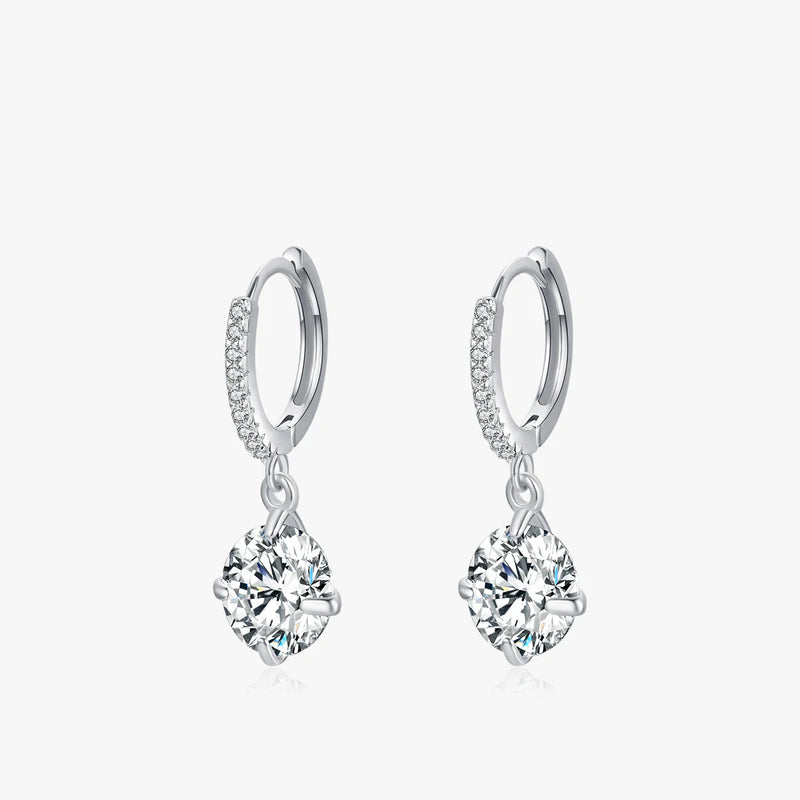 Brincos Argola com Zircônia de 4CT – Prata 925
