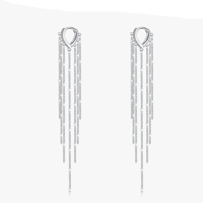 Brinco de Argola com Franja em prata 925
