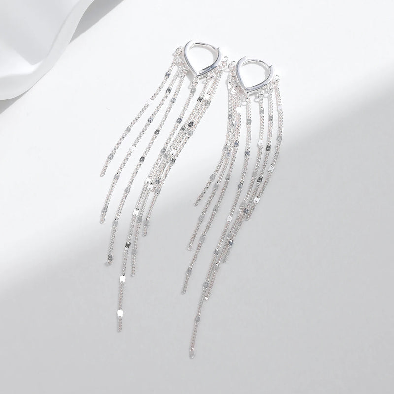 Brinco de Argola com Franja em prata 925
